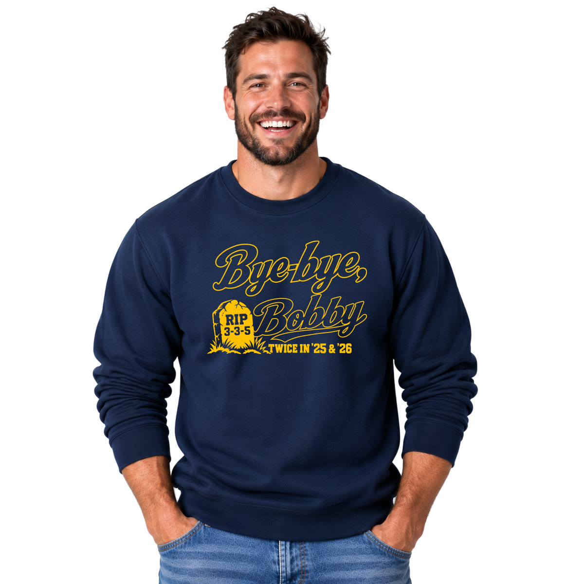 RIP Bobby 10 oz Heavyweight Sweatshirt & FREE Koozie! (Navy)