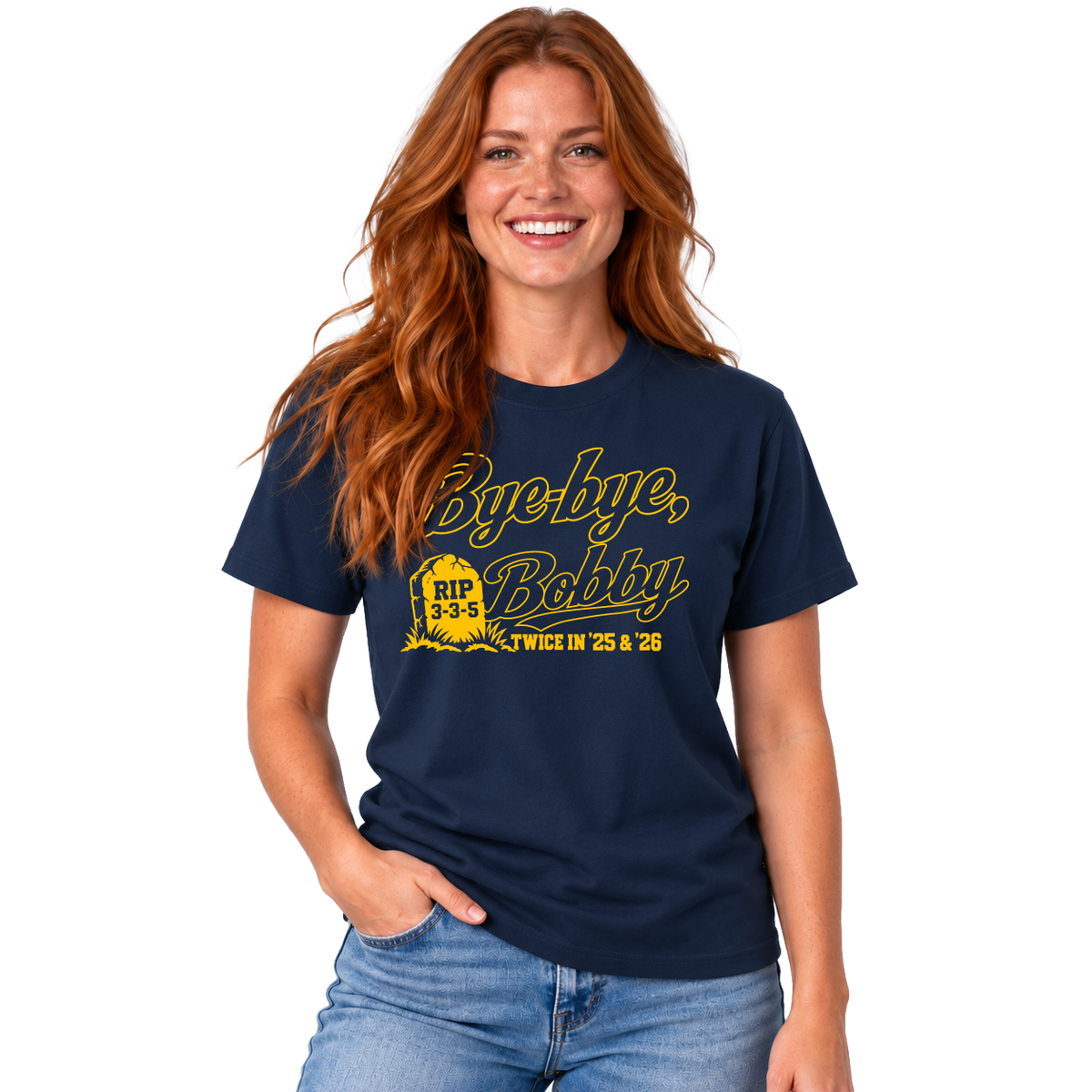 RIP Bobby T-Shirt & FREE Koozie! (Navy)
